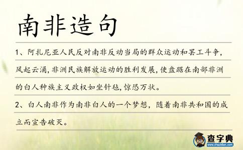 南非造句