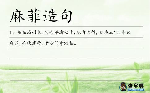 麻菲造句