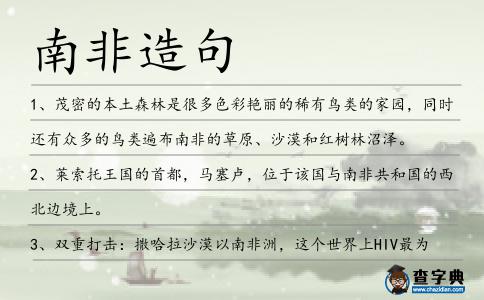 南非造句
