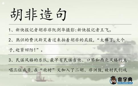 胡非造句