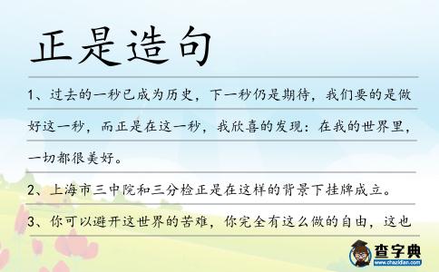 正是造句