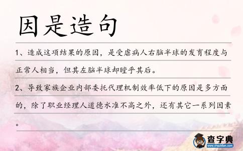 因是造句