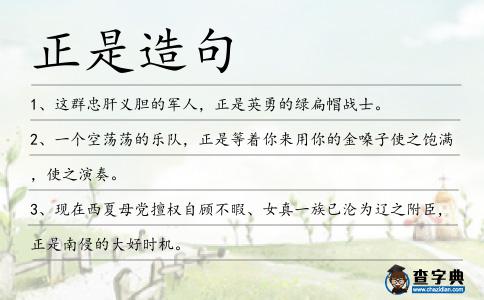 正是造句