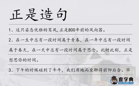 正是造句