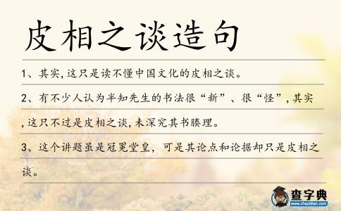 皮相之談造句