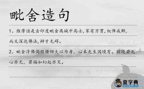 毗舍造句