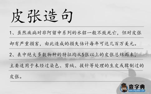 皮張造句