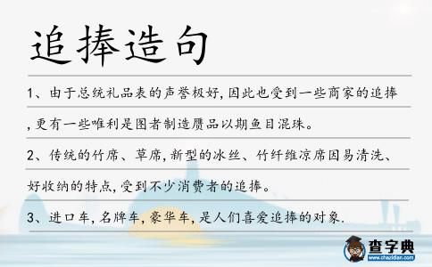 追捧造句