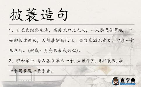 披蓑造句