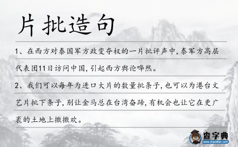 片批造句