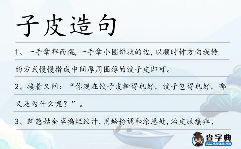 子皮造句