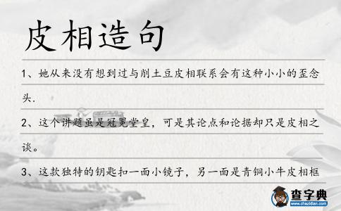 皮相造句