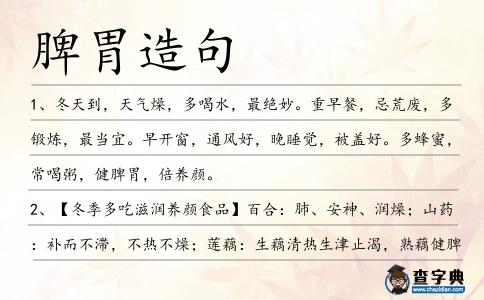 脾胃造句