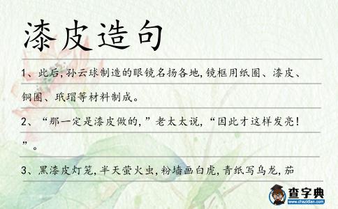 漆皮造句