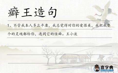 癖王造句
