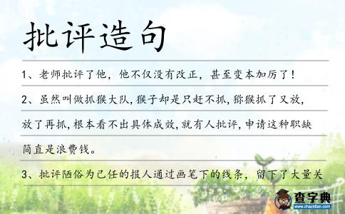 批評造句