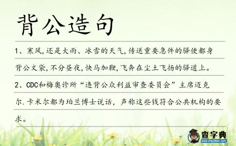 背公造句