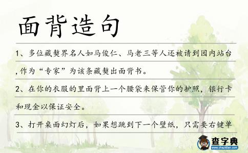 面背造句