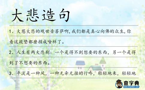大悲造句