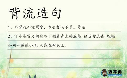 背流造句