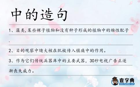 中的造句