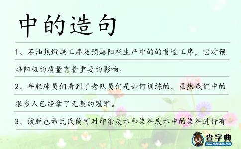 中的造句