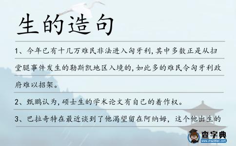 生的造句