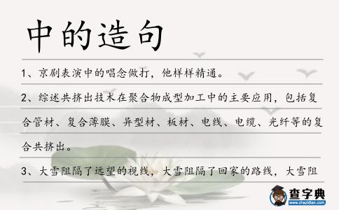 中的造句