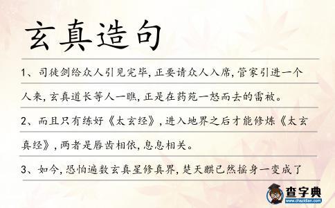 玄真造句