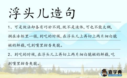浮頭兒造句