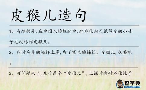 皮猴兒造句