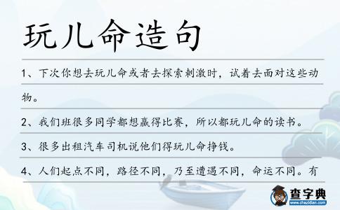玩兒命造句