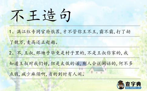 不王造句