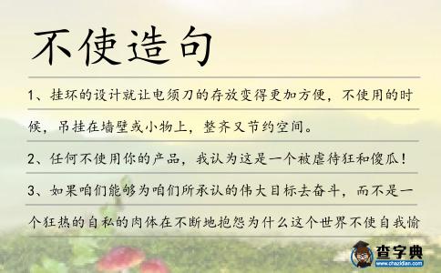 不使造句