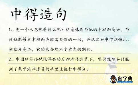 中得造句
