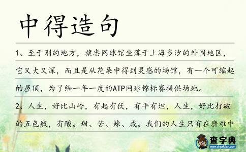 中得造句