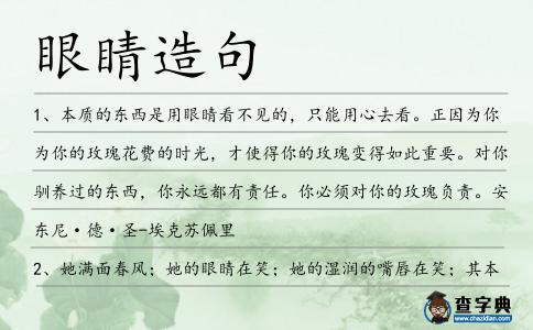 眼睛造句