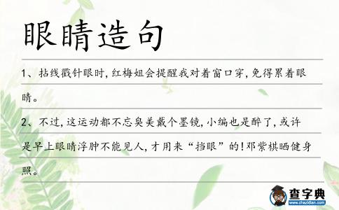 眼睛造句
