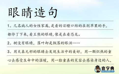 眼睛造句