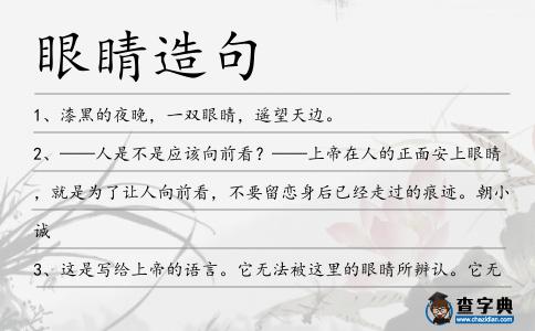 眼睛造句