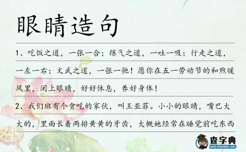 眼睛造句