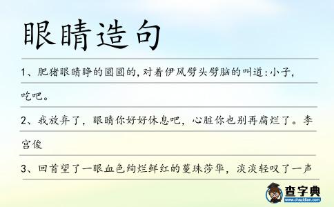 眼睛造句