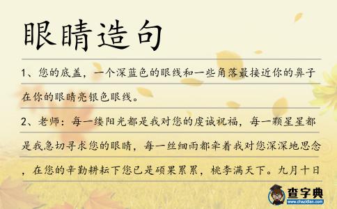 眼睛造句