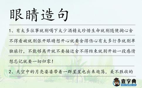眼睛造句
