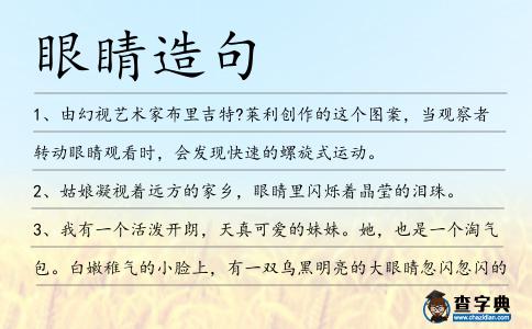 眼睛造句