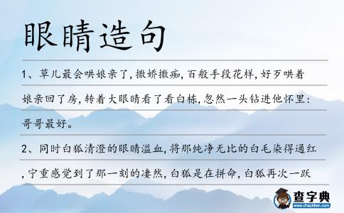 眼睛造句