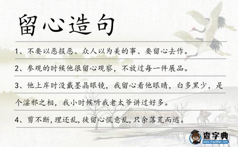 留心造句