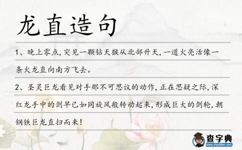 龍直造句
