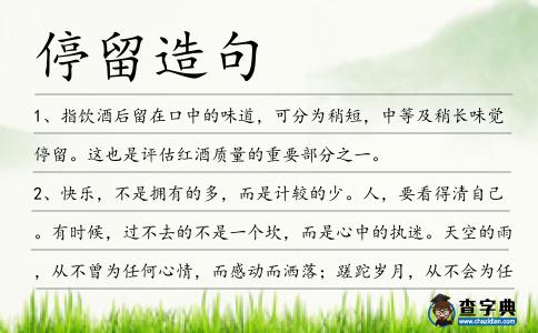 停留造句