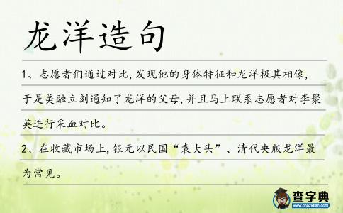 龍洋造句